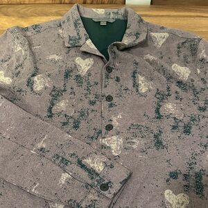 Heart Patterned Button-Up Shirt